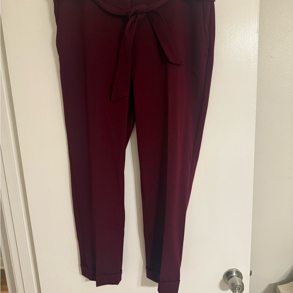 LOFT Burgundy Straight Leg Women's Pants